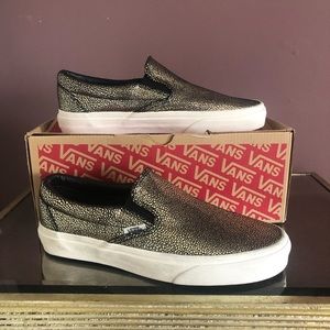 VANS shiny gold slipper shoes sneakers size 8.5